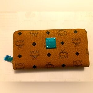 MCM Tan Zippered Wallet